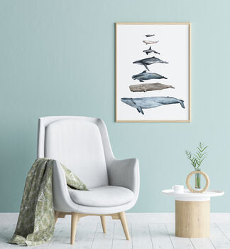 Whales Of The Ocean Print In Scale, 2 of 4