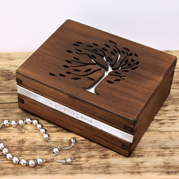 Personalised Wooden Tree Design Jewellery Box, 3 of 5