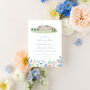 Wildflower Wedding Invites With Venue Illustration, thumbnail 3 of 6