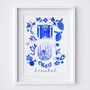 Scenes Of Istanbul, Turkey Blue Tile Inspired Travel Print, thumbnail 11 of 12