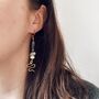 Asymmetric Pearl Snake Earrings, thumbnail 3 of 6