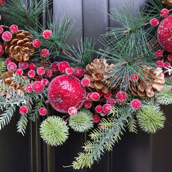 Traditional Christmas Berry Door Wreath, 4 of 6