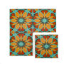 Orange Teal Geometric Flower Tile, thumbnail 6 of 10