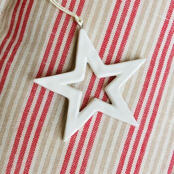 Porcelain Star / Snowflake Hanging Decoration, 3 of 3