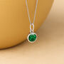 Personalised Sterling Silver May Emerald Birthstone Necklace, thumbnail 1 of 11