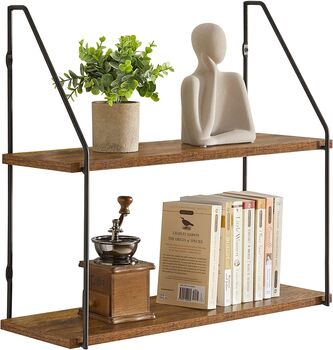 Two Tier Industrial Mounted Storage Shelves, 6 of 8