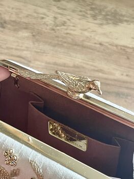 Florentine Embroidered Bird Clasp Clutch, 7 of 9