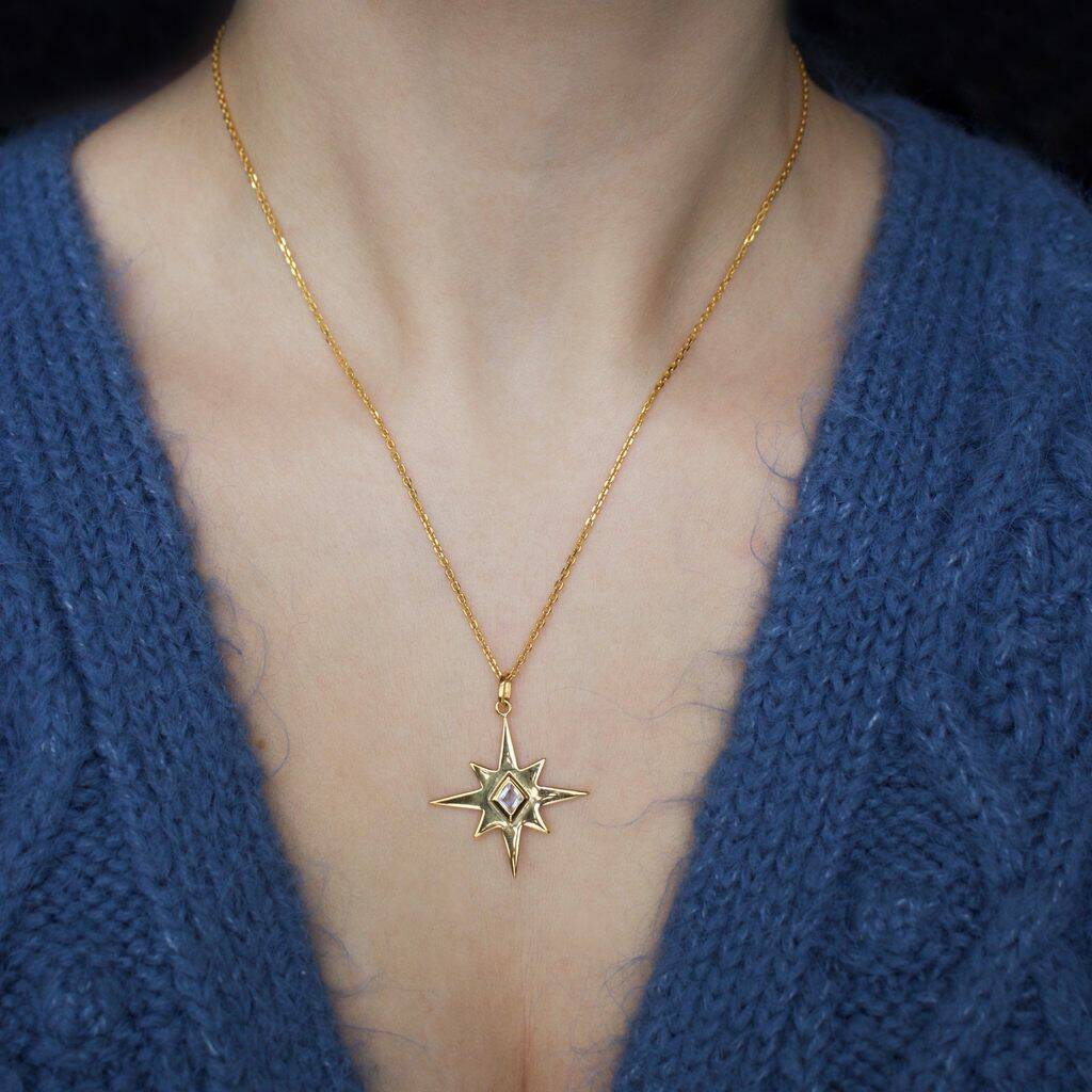 Venus Star Necklace In Gold Vermeil By Carrie Elizabeth Jewellery