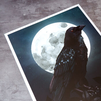 Raven And Moon Giclée Art Print, 5 of 6