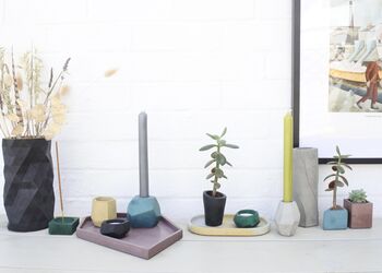 Sustainable Concrete Mini Vessel Planter Cylindrical, 11 of 12