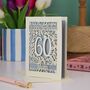 Personalised 60th Birthday Card Papercut Flower Design, thumbnail 6 of 8