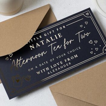 Personalised Afternoon Tea Gift Voucher For Her Or Mum, 2 of 9