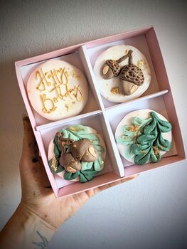 Personalised Hand Iced Little Acorns And Oak Leaf Biscuit Gift Box, 2 of 8