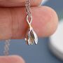 Snowdrop Flower Pendant Necklace In Sterling Silver, thumbnail 3 of 11