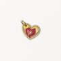 Venus Enamel Heart Charm 12ct Gold Plated, thumbnail 2 of 5
