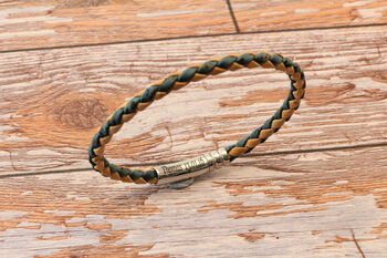 Mens Braided Cork Bracelet Personalised Steel Clasp, 3 of 8
