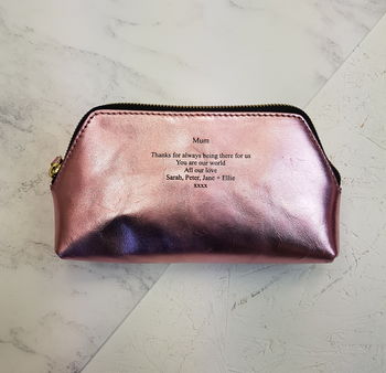 Secret Message Leather Makeup Bag, 2 of 2
