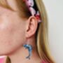 Dolphin Glitter Resin Earrings / Ocean Theme Statement Dangles / Gift For Beach Lovers, thumbnail 5 of 5