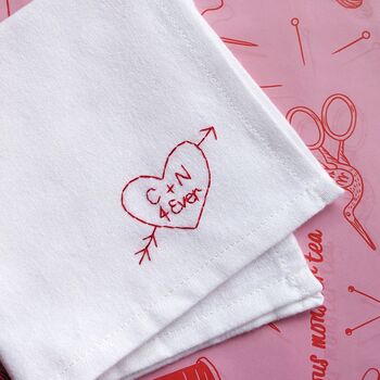 Personalised Second Anniversary Love Heart Hanky, 6 of 9