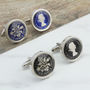 1944 80th Birthday Enamel Sixpence Cufflinks, thumbnail 6 of 8