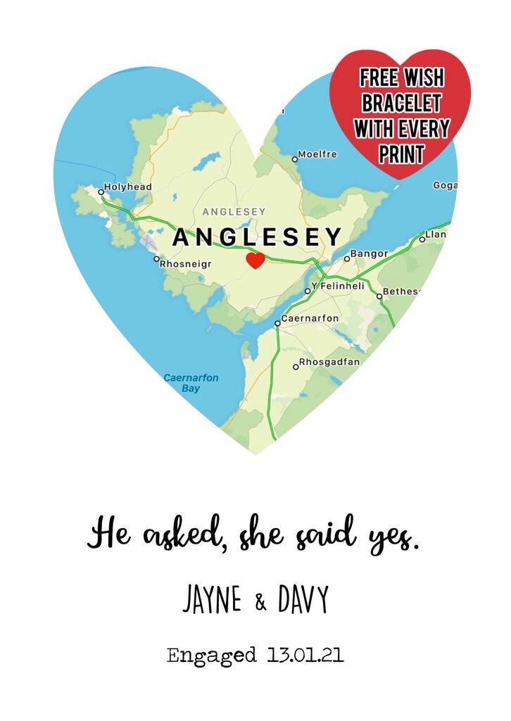 Engagement Location Print | Personalised Engagement Gift, 1 of 7