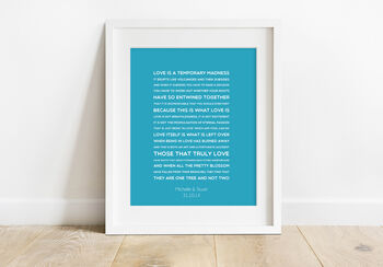 'Love Is A Temporary Madness' Quote Print, 3 of 6