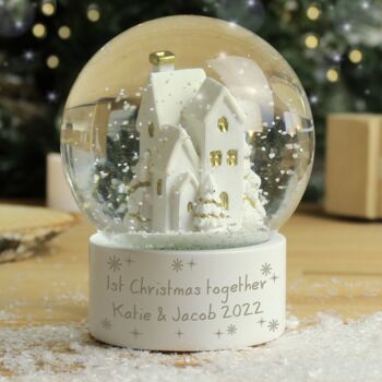 Personalised Message Village Glitter Snow Globe, 2 of 5