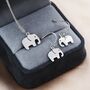 Sterling Silver Elephant Necklace And Dangle Earrings, thumbnail 6 of 12