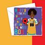 Black Boys Football Birthday Card, thumbnail 1 of 5