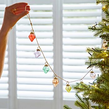 Mirai Pendent Coloured Recycled Glass Bauble Garland, 3 of 4