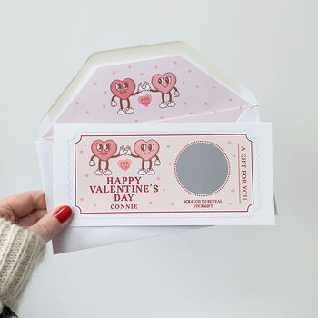 Personalised Retro Valentine’s Day Scratch To Reveal Card, 4 of 9