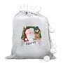 Personalised Santa Grey Christmas Sack, thumbnail 2 of 2