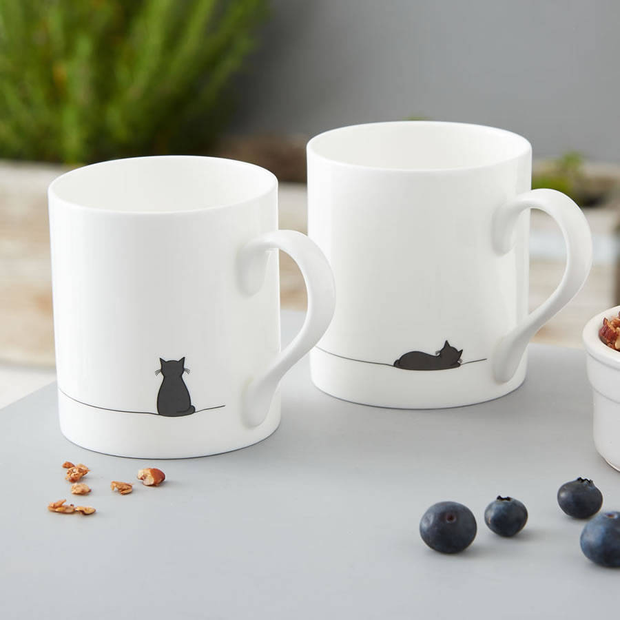 sitting cat mug, fine bone china by jin designs | notonthehighstreet.com