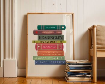 Leeds Book Stack Art Print, 6 of 6