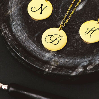 Personalised Intial Monogram Name Disc Necklace, 2 of 3