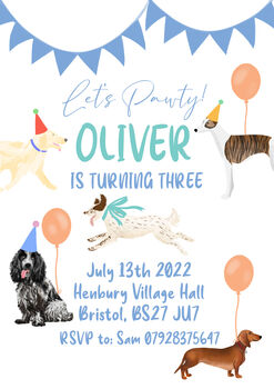 Personalised Dog Party Invitations, 4 of 10