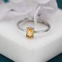 Sterling Silver Natural Citrine Oval Ring, thumbnail 5 of 11