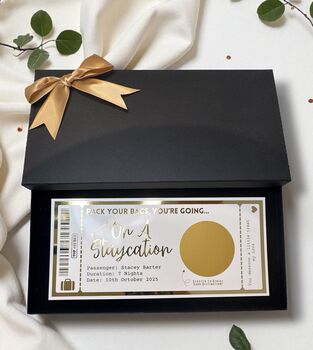 Scratch Card Surprise Staycation Personalised Gift Voucher Golden Ticket, 8 of 11