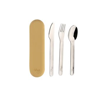 Citron Travel Stainless Steel Cutlery Set With Case, 6 of 11
