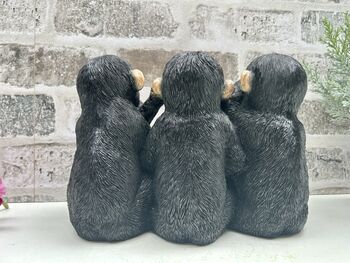 See, Hear, Speak No Evil Monkeys Figurine Ornament, 3 of 12