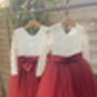 Long Sleeve Burgundy Tutu Dress, thumbnail 9 of 12