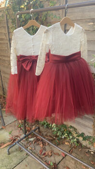 Long Sleeve Burgundy Tutu Dress, 9 of 12