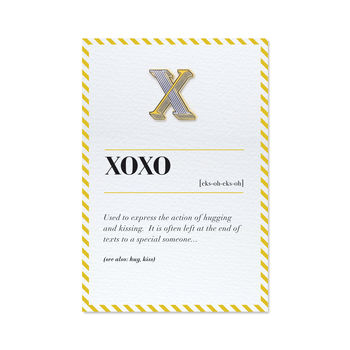 X Is For Xoxo Pin Badge And Card, 4 of 4