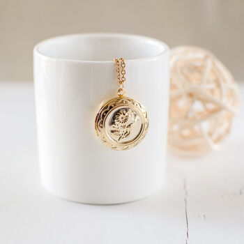 Gold Plated Floral Locket Necklace, 7 of 8