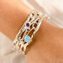 Hinged Sterling Silver Purple And Blue Gemstone Bangle, thumbnail 2 of 6