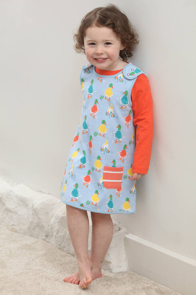 Reversible Baby Dress | Duck Print | Certified Organic, 1 of 11