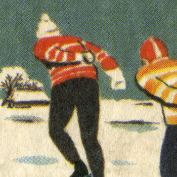 Vintage Ice Skaters Print, 2 of 2