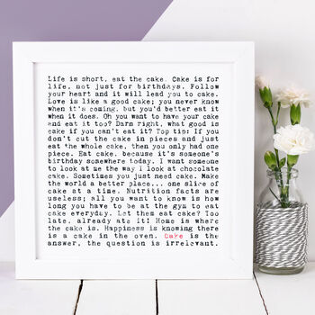 Cake Quotes Print, Gift For Bakers, 2 of 10