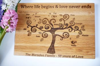 Personalised Family Tree Oak Board, 3 of 8