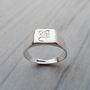 Personalised Initial Silver Signet Ring, thumbnail 2 of 4
